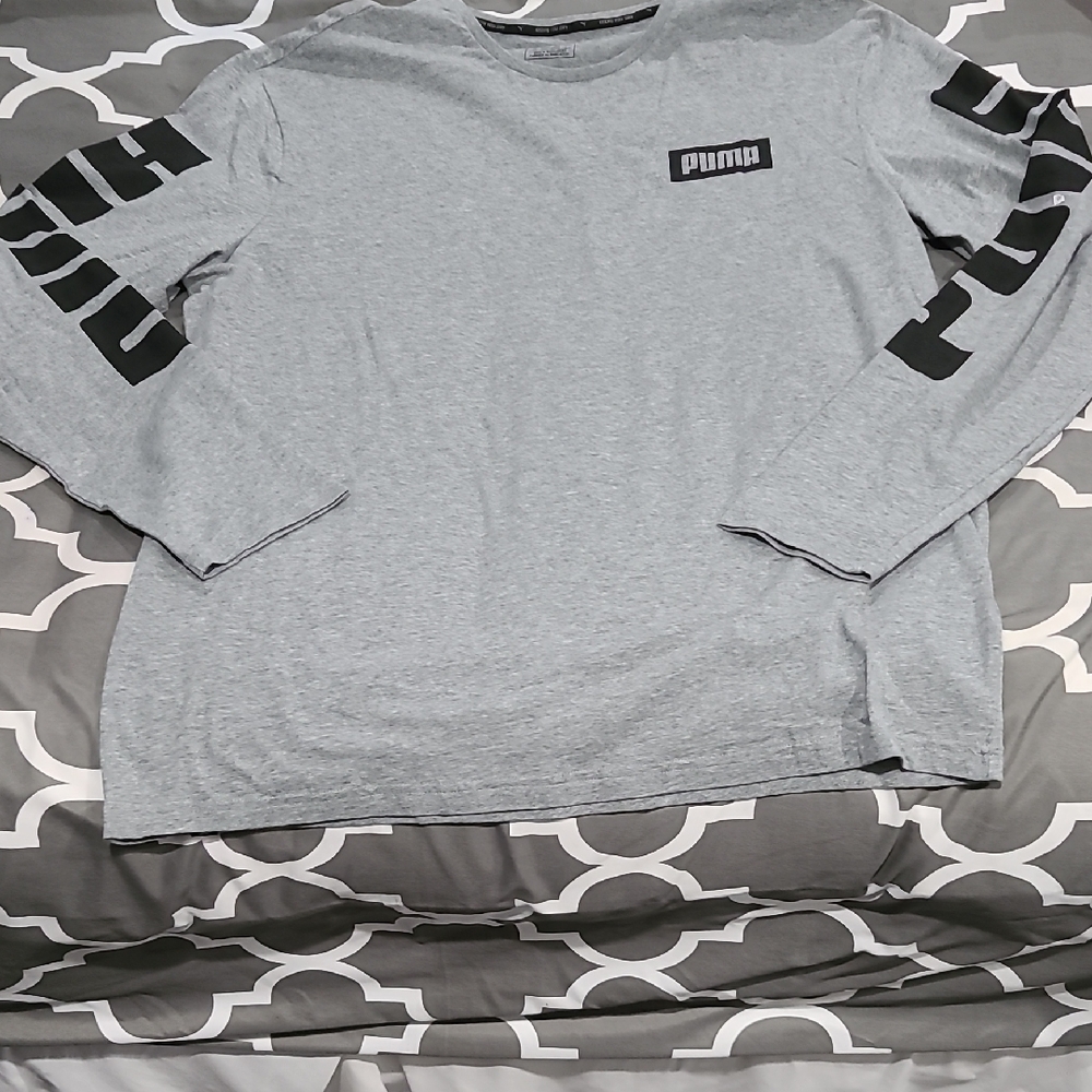 NWT Puma Gray Long Sleeve Tee Casual Comfort